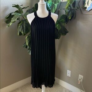 H&M Elegant Black Pleated Midi Dress - NWT